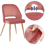 SONGMICS Lot de 2 Chaises de Salle à Manger, Chaise de Loisirs Moderne en Velours, Rose LDC81PK