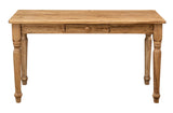 Biscottini Table Non Extensible Style Rustique en Bois Massif Finition de tilleulul Noyer L140xPR80xH80 cm