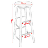 WOLTU BH130hei-2 Lot de 2 Tabourets de Bars Bistrot Structure en Acier Stable et Durable Surface d'assise en MDF, Chêne Clair