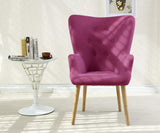 Menzzo Fauteuil scandinave Barkley Tissu Violet, 65x74x104 cm