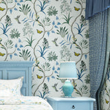 LianLe Papier Peint Forêt Mystique Fleurs Oiseaux Papillons Wall Papper Décoration Mural,B