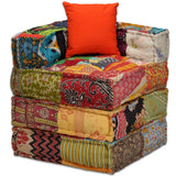 vidaXL Canapé-lit Modulable à 4 places Tissu Patchwork Canapé Convertible
