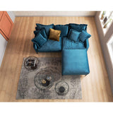 Kare Design Canapé Lullaby 3 Places Velours Bleu pétrole