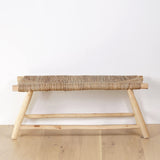 Bohome Living - Banc en Bois Massif d'intérieur, Banquette Ethnique Naturelle, Fait Main | Bohème Chic 100cm