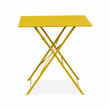 Salon de Jardin bistrot Pliable - Emilia carré Jaune - Table 70x70cm avec Deux chaises Pliantes, Acier thermolaqué