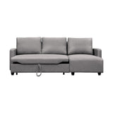 Furniture 247 Canapé en L interchangeable- Gris
