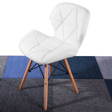 WV LeisureMaster Ensemble de 4 Cecilia Eiffel Millmead inspiré Chaise PU rétro à Manger Chaise Chaise de Bureau Lounge, Papillon Type Dossier Chaise à Manger-Blanc