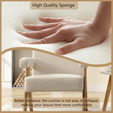 Wahson Fauteuil de Salon en Lin en Bois Massif Fauteuil Salon Confortable avec Accoudoirs Fauteuil pour Chambre/Salon, Beige