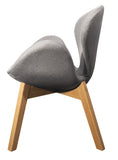 Meubletmoi Fauteuil tapissé avec accoudoir et piètement en Bois - Collection Elyt (Gris Chiné)