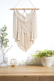 Mkouo Macramé Mural à Suspendre pour Plante Suspension Corde Driftwood Decor Bohême Tricoté en Coton Décor Tapisserie, 17" W x 26" L