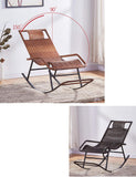 Chaise à Bascule Chaise en rotin à Bascule, Chaise Longue de Jardin Fauteuil for terrasse de Jardin Patio Lawn Deck Chaise de détente inclinable avec Repose-Pieds Lit de Soleil inclinable Max.150kg