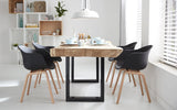 Damiware Romeo Lot de 2 chaises avec accoudoirs Tendance rétro Salle a Manger- (Noir)