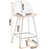 WOLTU 2 Tabourets de Bar Design avec Velours Assise,Tabouret de Cuisine Structure en métal,Gris BH192gr-2
