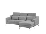 Canapé d'angle en Velours Gris Clair GLOSLI