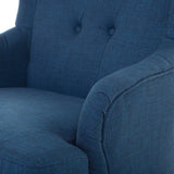 Beliani Fauteuil en Tissu tapissé Bleu foncé Alta