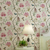 LianLe Papier Peint Forêt Mystique Fleurs Oiseaux Papillons Wall Papper Décoration Mural,A