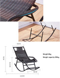 Chaise à Bascule Chaise en rotin à Bascule, Chaise Longue de Jardin Fauteuil for terrasse de Jardin Patio Lawn Deck Chaise de détente inclinable avec Repose-Pieds Lit de Soleil inclinable Max.150kg