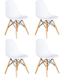 Ensemble de 4 chaises avec Assise en résine, Couleur Blanche, 82 x 46 x 53.5 cm