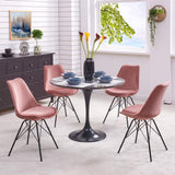 Duhome Chaise Salle à Manger Lot de 2 en Tissu Velours Rose sélection de Couleur Design Retro Chaise scandinave avec Pieds en métal 518MJ