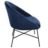 Nimara Fauteuil en velours | Fauteuil avec tissu en velours et accoudoirs | Fauteuil de salon avec confort et détente | Fauteuil de qualité en bleu, gris et rose