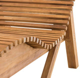 CLP Bain De Soleil Elbe Carré en Bois De Teak Massif I Chaise Longue Ergonomique en Bois pour L'Extérieur 80 cm, Teck