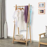 LANGRIA Portant Sèche-Linge à Vêtements Pliable fait en Bois de Bambou avec 1 Tige et 4 Crochets Latéraux Conception en Forme de A, Capacité 20 (Couleur Bambou Naturel)