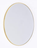 Innova Home Isla Contemporain Doré Miroir Mural Circulaire W/Laiton Cadre en métal, Rond 40 cm