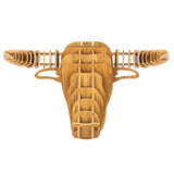 bambuswald Tête d'animal en Bois - Trophée/Décoration en Optique 3D - Taureau 48x36x30 pour Chambres d'enfants, Chambres d'enfants et Chambres de bébé | + Manuel Allemand