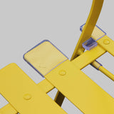 Salon de Jardin bistrot Pliable - Emilia carré Jaune - Table 70x70cm avec Deux chaises Pliantes, Acier thermolaqué