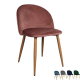 Nimara Chaise de Salle à Manger en Velours au Design scandinave | Chaises de Salle à Manger et chaises de Cuisine en Tissu | Chaise de Salle à Manger en Rose, Gris, Vert foncé et Bleu