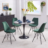 Duhome Chaise Salle à Manger Lot de 2 en Tissu Velours Vert sélection de Couleur Design Retro Chaise scandinave avec Pieds en métal 518MJ