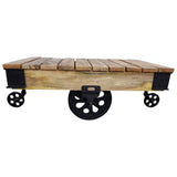 Indoortrend.com Table Basse en Bois de manguier Massif - Design Industriel Vintage