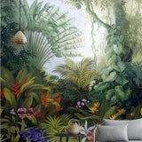 Wallpaper-YC Papier Peint intissé Décoration Murale Tableaux Muraux Tapisserie Photo Paysage de forêt Tropicale Humide, 366 × 254CM