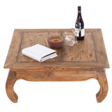 Design Delights Table opium East 80 - 80 x 80 x 35 cm (l x p x h) acajou massif - Table d'appoint en bois massif - Table basse - Couleur : 01 Vintage naturel