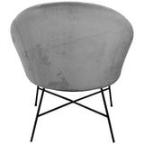 Nimara Fauteuil en velours | Fauteuil avec tissu en velours et accoudoirs | Fauteuil de salon avec confort et détente | Fauteuil de qualité en bleu, gris et rose