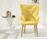 Menzzo Fauteuil Scandinave Barkley, Tissu, Jaune, 74 x 65 x 104 cm