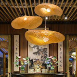 Lampe Pendentif Tissage Vintage Lampe Bambou Et Rotin Naturel Tissé Suspendu Creative Nostalgique Réglable E27 Lustre Restaurant Tea Room Chambre Salon Café Bamboo Lampes Suspendues