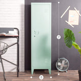FURNITURE-R France Armoire vestiaire métallique à casiers verrouillables en métal, Porte avec Fermeture à clé, 3 Compartiments intérieurs, Dimensions 138 x 38,5 x 38,5 cm, Vert