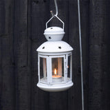 Nicola Spring Lanterne Porte-Bougie à Suspendre - métal/Style Vintage - intérieur/extérieur - Gris - 20 cm