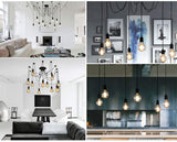 Lustre Araignée Rétro et Suspensions de Plafond, Industriel Abat-jour DIY Ajustable Longueur avec 1.8m Fil E27 pour Salon Salle à Manger Maison