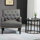 SEPNINE Fauteuil Classique en Cuir synthétique - pour Salon et Chambre - Charge maximale : 150 kg (Gris)