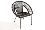 Soliving NOAH Fauteuil, Rotin, Noir, 73 x 57 x 77 cm