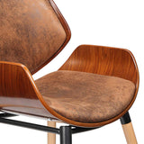 Makika Chaise Design Rétro Vintage Fauteuil Siège Rembourré Bois Cuisine Salle à Manger Salon 4 Jambes - Maxim en Brun