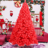 TOPYL 120cm Sapin De Noël Artificiel Prime Charnières Épicéa Complète De L'Arborescence avec Pliable Support Métal, Eco-Amical PVC Ignifuge Vacances Décor-Rouge 4ft(120cm)