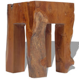Festnight Tabourets en Teck Massif Table d'appoint Nature Marron 30 x 30 x 40 cm