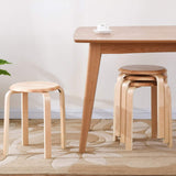 IBUYKE Chaise Salle à Manger/Tabourets de Bar Empilables en Bois Massif Sièges Lisses pour Salon, Cuisine, Bistrot pour Salon, Cuisine, Bistrot Couleur Bois RF-752-4