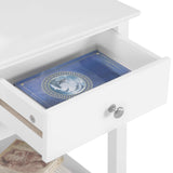 Yaheetech Table de Chevet en Bois Blanc Bout de Canapé Table d'Appoint avec 1 Tiroir et 1 Étagère 40 x 30 x 60 cm pour Entrée Chambre Salon