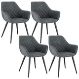 WOLTU 4 X Chaises de Cuisine Design,Chaises de Salle à Manger Assise en Tissu Scientifique Fauteuil Salon,Gris BH231gr-4