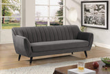 Mobilier Déco. Canapé 3 Places Velours Gris Louise