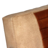 Festnight Fauteuil de Salon en Cuir Véritable et Toile Marron Style Industriel